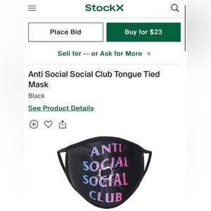 Anti social social club mask